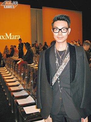 郭慶彬以西裝配襯chunky accessories，非常型格。