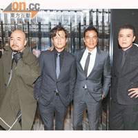 黃耀明（右起）、任達華、尹子維與黃偉文出席Dior男裝活動。
