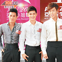 亞生熱門黃集鋒（左起）、王凱和陳偉和各晒男人魅力。