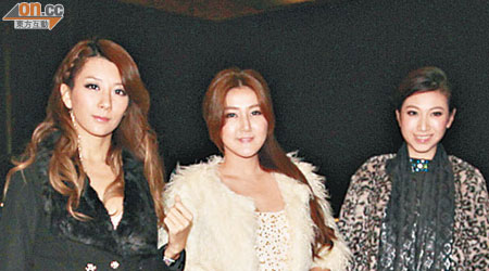 陳蕊蕊（左起）、劉雅婷及王淑玲盛裝打扮，難道希望吸引韓星青睞？