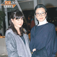 袁潔瑩（右）與羅明珠一起出席，她對記者提問頗為抗拒。