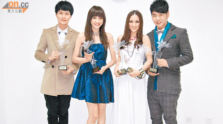 胡鴻鈞（左起）、吳若希、謝安琪及許廷鏗去年都有不俗成績。