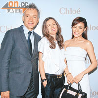 江若琳有品牌總裁Geoffroy與創作總監Clare傍實，相當有面子。