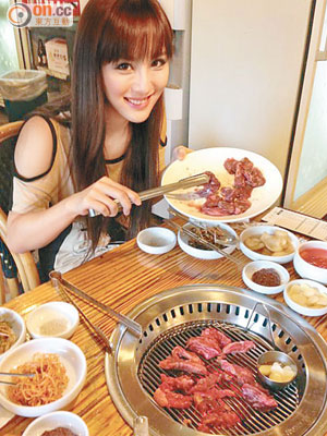 在韓國狂擦美食的陳靜，結果肥了六磅。