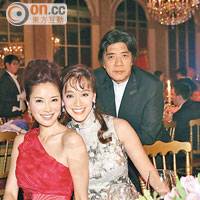 名模陳祉妤（左）、郭秀雲與丈夫龐傑（右）