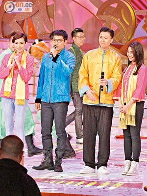 陳展鵬、王浩信及朱千雪昨出席賀年節目。