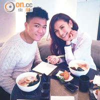 江若琳與Marco在日本餐廳醫肚。