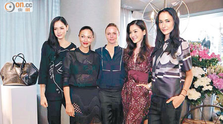 （左起）Ana R.、Cara G.、Stella McCartney、周汶錡、Lisa S.<br>Stella McCartney（中）日前秘密訪港出席私人晚宴。