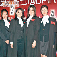劉佩玥（右二）將參演《四個女仔三個Bar》，表示會珍惜機會。