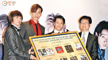 w-inds.獲頒IFPI香港最暢銷日韓唱片大獎成就獎。