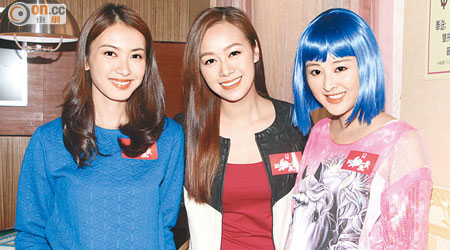 （右起）張名雅、黃心穎與朱千雪是同屆冠亞季軍，三女更參演近日播出的新劇《再戰明天》。