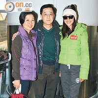 首次到外地拍劇的陳凱琳獲母親隨行照顧，而陳爸爸亦有為母女送行。