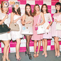 Miranda與陳嘉桓（右）、姜麗文（左）等齊齊展示手袋系列。