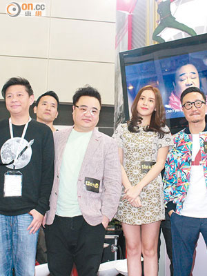 蕭定一（左起）不滿亞視禁播新戲的宣傳片，昨日他與胡耀輝、雨僑、鄭中基同出席記招。