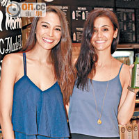 Cara（左）與生意拍檔Melan開設的果汁店已於年前進駐中環商場。