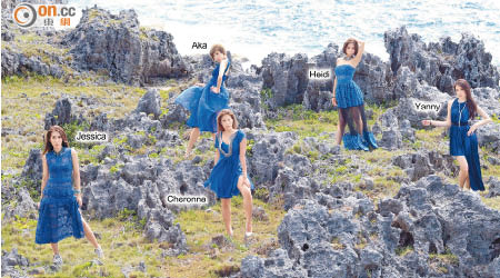 Super Girls遠赴天寧島拍廣告，站在五十樓高的懸崖邊，感到十分壯觀！