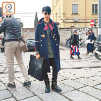 郭慶彬以一身型格打扮睇Gucci騷。