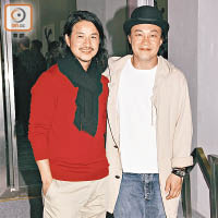 陳奕迅（右）專程捧藝術家劉建文的展覽會。