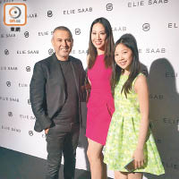 汪詩詩帶女兒與設計師MR. ELIE SAAB合照。