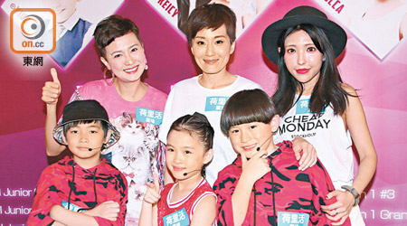 羅敏莊（左起）、谷祖琳與鍾舒祺齊撐童星選拔賽。