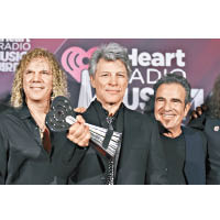 樂隊Bon Jovi獲經典偶像獎。（美聯社圖片）