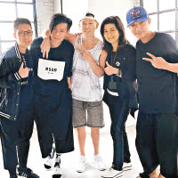 除了林峯，鄧智偉與樂易玲還邀得MC Jin（中）唱新劇主題曲。
