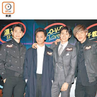 王梓軒（左起）、林耀聲、鄧加樂及吳鶴謙，在戲中演年輕版溫拿。