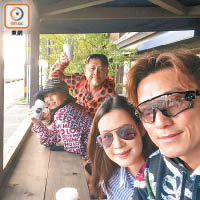 陳山聰與女友Apple及兄嫂到日本旅行。