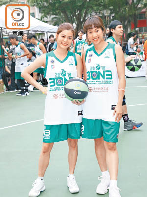 方泳琳（左）與鄧穎芝同樣球技了得。