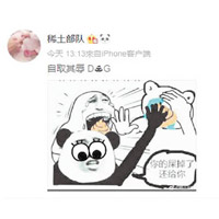 章子怡上載「吃糞」漫畫，以示對DG不滿。