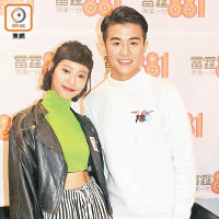 樂壇生力軍陳凱詠與涂毓麟（右）齊齊宣傳新派台歌。