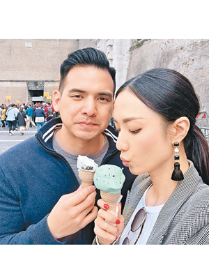 王君馨與老公不停食雪糕，甜到漏！