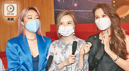 葉巧琳（左起）、林欣彤及李幸倪表示期待參與《勁歌》。