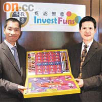 「投資樂園」由銀聯信託投資總監林一鳴（左）與亞洲投資者協會合作設計，右為亞洲投資者協會黃文輝。	（盧志燊攝）