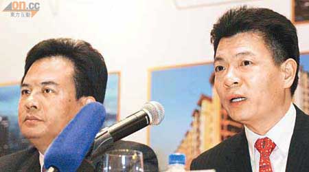 佳兆業主席郭英成（右）稱，今年集團將重點發展二、三線城市。 （孫冰玉攝）