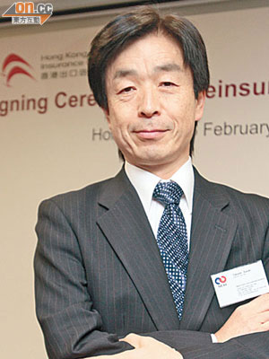 日本貿易保險機構理事長鈴木隆史表示，香港是日本達成再保險合作的第六個城市國家。（孫冰玉攝）