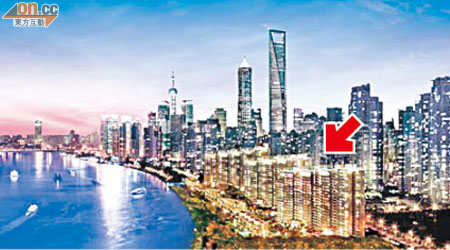 上海濱江凱旋門（箭咀示）屬新地內地重頭豪宅。（電腦模擬圖）