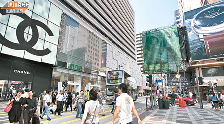 廣東道舖位向來備受國際品牌追捧，不惜高價洽租。
