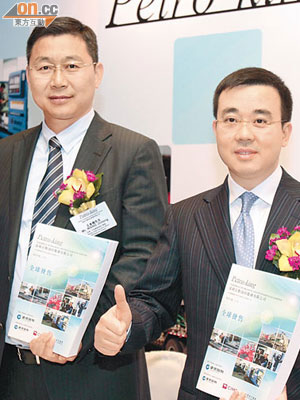 添利百勤主席兼行政總裁王金龍（左）表示，對公司的訂單情況感到樂觀。（潘思維攝）