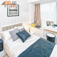 尚城示範屋睡房以白色為主題，設計簡約，富時尚感。