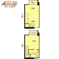 yoo Residence一房複式單位<BR>建築/實用面積：636/464方呎