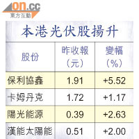 本港光伏股場升