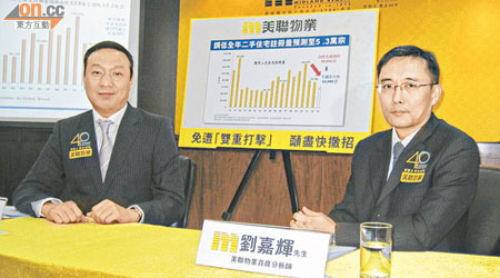 美聯陳坤興（左）稱，公司未來發展被動，只好「見步行步」。