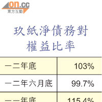 玖紙淨債務對權益比率