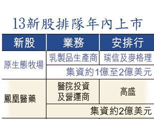 13新股衝刺 籌365億