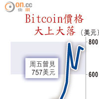 Bitcoin價格大上大落