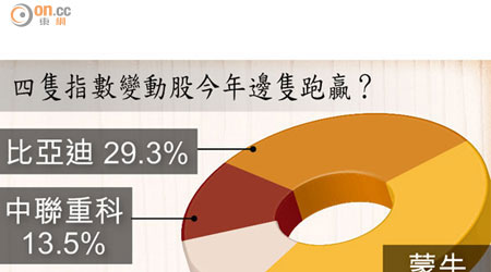 四隻指數變動股今年邊隻跑贏？