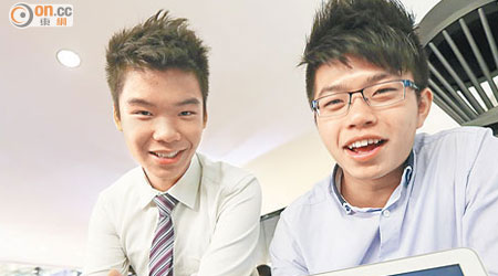 中大梁梓峰（左）及吳曉峰（右）同屬投資學會領袖，未知兩人中哪個的揀股功力更勝一籌？（潘思維攝）