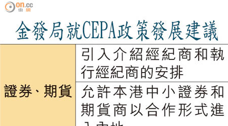 金發局就CEPA政策發展建議