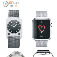 Apple Watch（右）外形酷似紐森以前設計的手錶（左）。